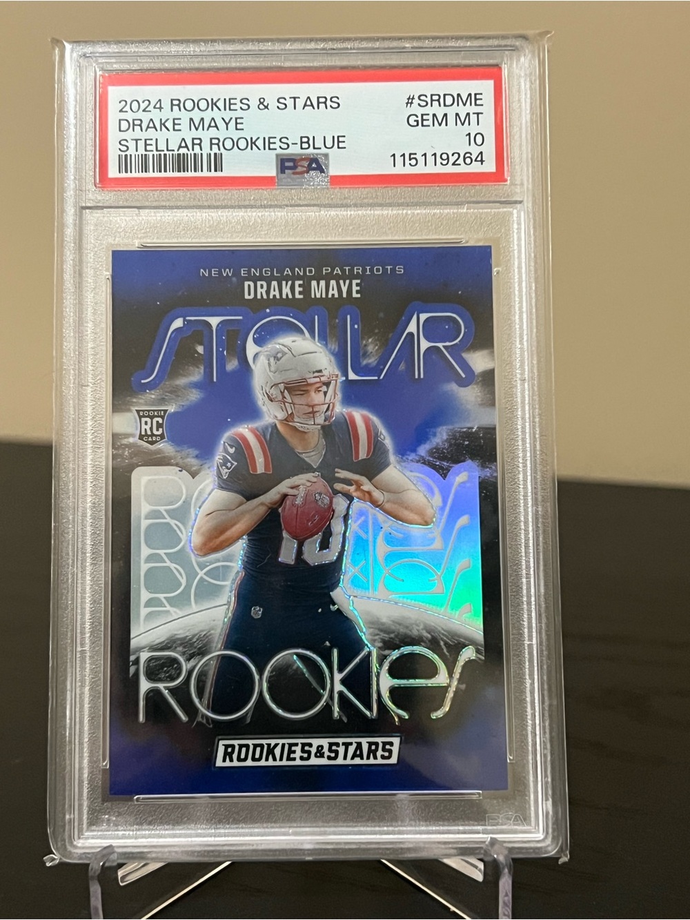 Drake Maye 2024 Rookies & Stars Stellar Rookies Blue /50 PSA 10 RC🔥🏈 Patriots!